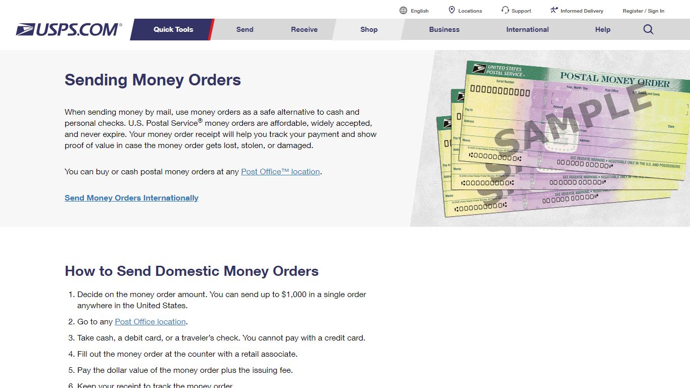 Money Orders | USPS